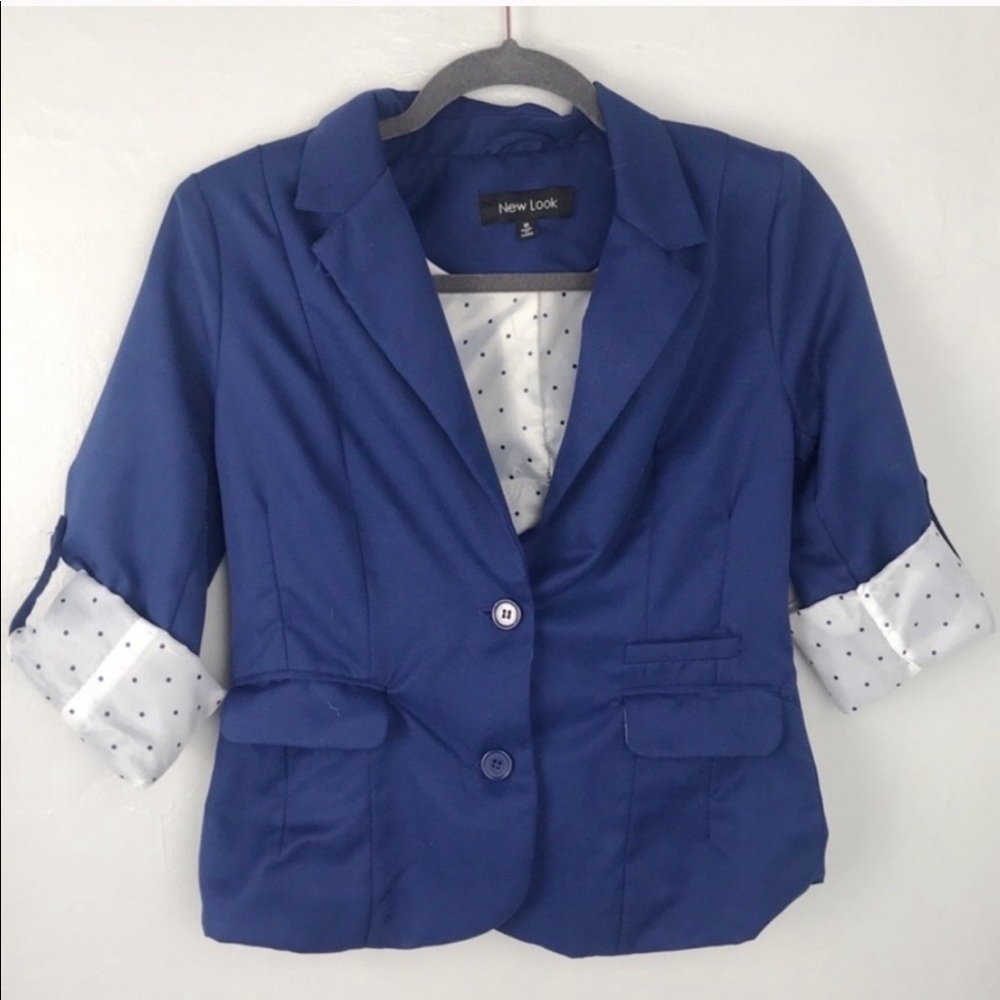 New Look Navy Polka Dot Blazer